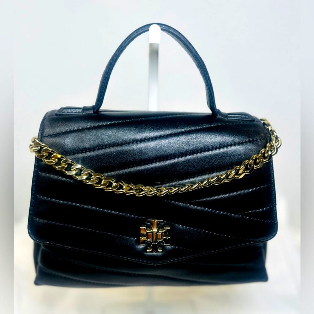 Tory Burch Black Small Kira Chevron Top-Handle Bag